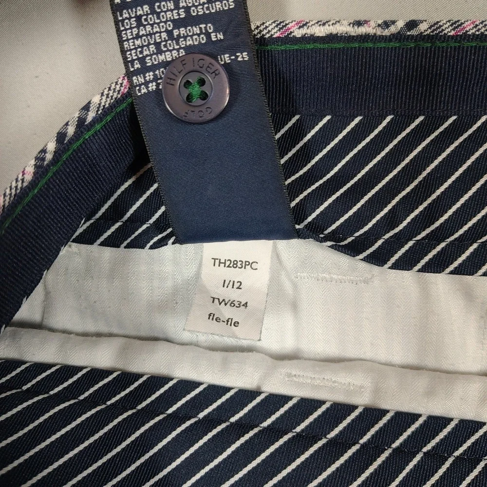 Tommy Hilfiger Golf Shorts Mens Size 32 Navy White Plaid Cotton Blend TH283PC